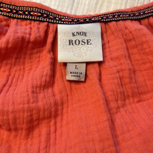 Knox Rose - Romper Shorts with front tie tassel & side pockets-Guava Jelly color - Picture 10 of 13